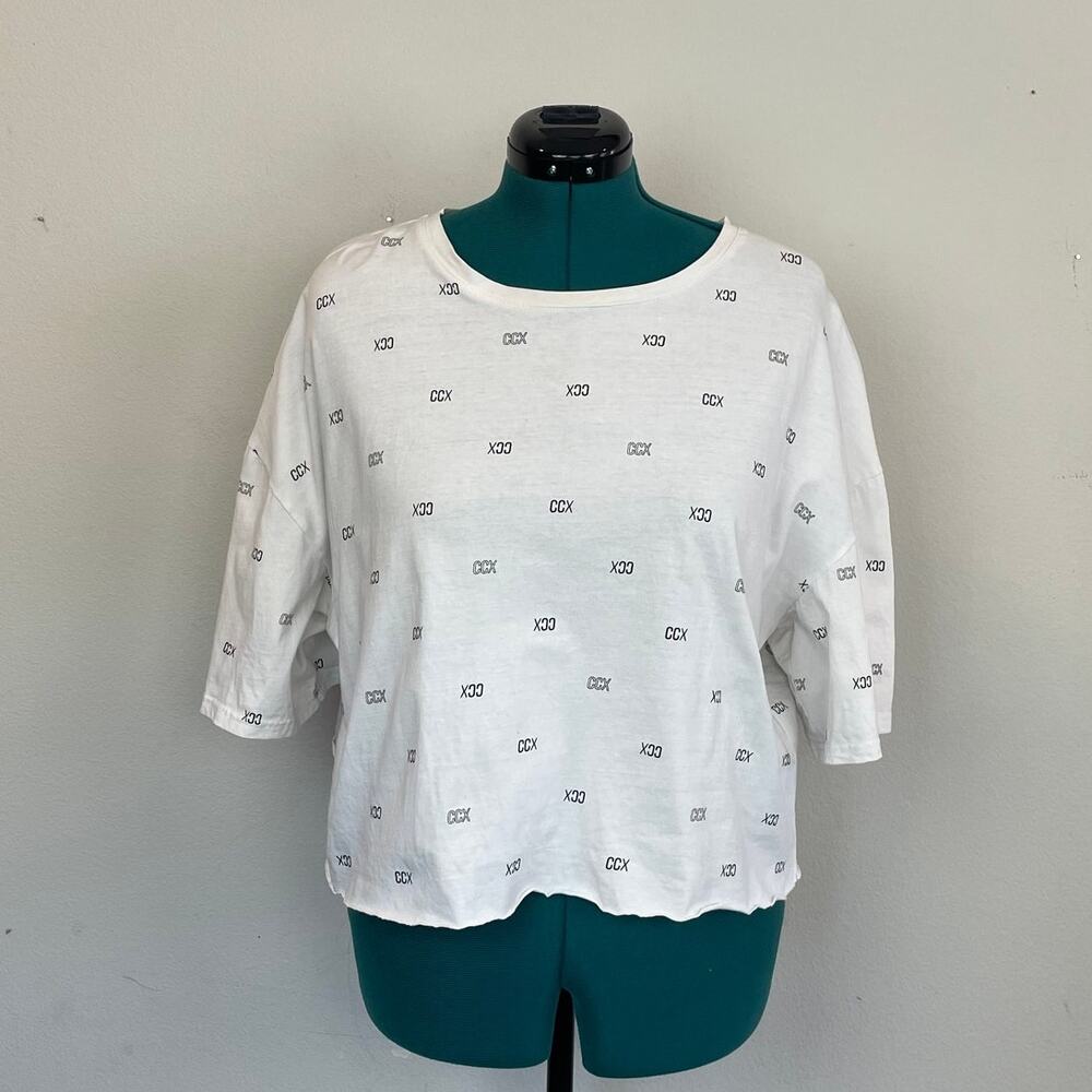City Chic CCX White Logo T-Shirt, Size 16